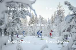 26.11.2023, Ruka, Finland (FIN): Vilma Ryytty (FIN), Emmi Lamsa (FIN), Margrethe Bergane (NOR), (l-r)  - FIS world cup cross-country, mass, Ruka (FIN). www.nordicfocus.com. © Modica/NordicFocus. Every downloaded picture is fee-liable.