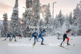 26.11.2023, Ruka, Finland (FIN): Julien Arnaud (FRA), Niko Anttola (FIN), Leo Grandbois (CAN), (l-r)  - FIS world cup cross-country, mass, Ruka (FIN). www.nordicfocus.com. © Modica/NordicFocus. Every downloaded picture is fee-liable.
