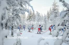 26.11.2023, Ruka, Finland (FIN): Jonna Sundling (SWE), Katerina Janatova (CZE), Kristin Austgulen Fosnaes (NOR), Juliette Ducordeau (FRA), Teresa Stadlober (AUT), (l-r)  - FIS world cup cross-country, mass, Ruka (FIN). www.nordicfocus.com. © Modica/NordicFocus. Every downloaded picture is fee-liable.