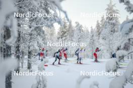 26.11.2023, Ruka, Finland (FIN): Pia Fink (GER), Emma Ribom (SWE), Lotta Udnes Weng (NOR), (l-r)  - FIS world cup cross-country, mass, Ruka (FIN). www.nordicfocus.com. © Modica/NordicFocus. Every downloaded picture is fee-liable.