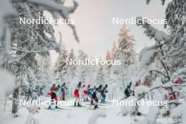 26.11.2023, Ruka, Finland (FIN): Antoine Cyr (CAN), Luke Jager (USA), Candide Pralong (SUI), Naoto Baba (JPN), Richard Jouve (FRA), (l-r)  - FIS world cup cross-country, mass, Ruka (FIN). www.nordicfocus.com. © Modica/NordicFocus. Every downloaded picture is fee-liable.