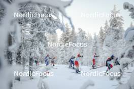26.11.2023, Ruka, Finland (FIN): Nadine Faehndrich (SUI), Anne Kjersti Kalvaa (NOR), Pia Fink (GER), (l-r)  - FIS world cup cross-country, mass, Ruka (FIN). www.nordicfocus.com. © Modica/NordicFocus. Every downloaded picture is fee-liable.