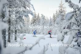 26.11.2023, Ruka, Finland (FIN): Viktoriia Olekh (UKR), Katya Galstyan (ARM), (l-r)  - FIS world cup cross-country, mass, Ruka (FIN). www.nordicfocus.com. © Modica/NordicFocus. Every downloaded picture is fee-liable.