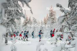 26.11.2023, Ruka, Finland (FIN): Naoto Baba (JPN), Richard Jouve (FRA), Ben Ogden (USA), (l-r)  - FIS world cup cross-country, mass, Ruka (FIN). www.nordicfocus.com. © Modica/NordicFocus. Every downloaded picture is fee-liable.
