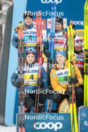 03.12.2023, Gaellivare, Sweden (SWE): Victoria Carl (GER), Pia Fink (GER), Laura Gimmler (GER), Katharina Hennig (GER), (l-r)  - FIS world cup cross-country, relay, Gaellivare (SWE). www.nordicfocus.com. © Modica/NordicFocus. Every downloaded picture is fee-liable.