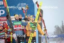 03.12.2023, Gaellivare, Sweden (SWE): Janosch Brugger (GER), Friedrich Moch (GER), Albert Kuchler (GER), Anian Sossau (GER), (l-r)  - FIS world cup cross-country, relay, Gaellivare (SWE). www.nordicfocus.com. © Modica/NordicFocus. Every downloaded picture is fee-liable.