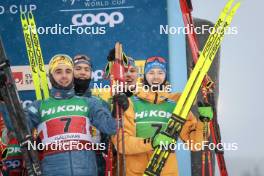 03.12.2023, Gaellivare, Sweden (SWE): Janosch Brugger (GER), Friedrich Moch (GER), Albert Kuchler (GER), Anian Sossau (GER), (l-r)  - FIS world cup cross-country, relay, Gaellivare (SWE). www.nordicfocus.com. © Modica/NordicFocus. Every downloaded picture is fee-liable.
