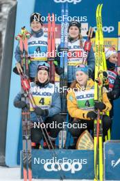 03.12.2023, Gaellivare, Sweden (SWE): Victoria Carl (GER), Pia Fink (GER), Katharina Hennig (GER), Laura Gimmler (GER), (l-r)  - FIS world cup cross-country, relay, Gaellivare (SWE). www.nordicfocus.com. © Modica/NordicFocus. Every downloaded picture is fee-liable.