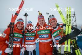 03.12.2023, Gaellivare, Sweden (SWE): Paal Golberg (NOR), Simen Hegstad Krueger (NOR), Jan Thomas Jenssen (NOR), Martin Loewstroem Nyenget (NOR), (l-r)  - FIS world cup cross-country, relay, Gaellivare (SWE). www.nordicfocus.com. © Modica/NordicFocus. Every downloaded picture is fee-liable.