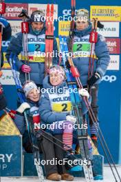 03.12.2023, Gaellivare, Sweden (SWE): Julia Kern (USA), Jessie Diggins (USA), Sophia Laukli (USA), Rosie Brennan (USA), (l-r)  - FIS world cup cross-country, relay, Gaellivare (SWE). www.nordicfocus.com. © Modica/NordicFocus. Every downloaded picture is fee-liable.