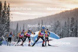 01.12.2023, Gaellivare, Sweden (SWE): Katharina Hennig (GER), Pia Fink (GER), Sophie Krehl (GER), Victoria Carl (GER), (l-r)  - FIS world cup cross-country, training, Gaellivare (SWE). www.nordicfocus.com. © Modica/NordicFocus. Every downloaded picture is fee-liable.