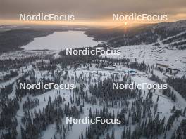 01.12.2023, Gaellivare, Sweden (SWE): Aerial View of HellnerÕs staidium in Gaellivare (SWE)   - FIS world cup cross-country, training, Gaellivare (SWE). www.nordicfocus.com. © Modica/NordicFocus. Every downloaded picture is fee-liable.