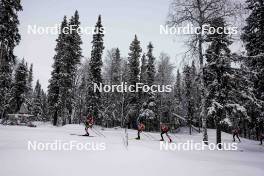 01.12.2023, Gaellivare, Sweden (SWE): Victoria Carl (GER), Katharina Hennig (GER), Pia Fink (GER), (l-r)  - FIS world cup cross-country, training, Gaellivare (SWE). www.nordicfocus.com. © Modica/NordicFocus. Every downloaded picture is fee-liable.