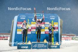 09.12.2023, Oestersund, Sweden (SWE): Kristine Stavaas Skistad (NOR), Emma Ribom (SWE), Linn Svahn (SWE), (l-r) - FIS world cup cross-country, individual sprint, Oestersund (SWE). www.nordicfocus.com. © Modica/NordicFocus. Every downloaded picture is fee-liable.