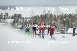 09.12.2023, Oestersund, Sweden (SWE): Miha Simenc (SLO), Oskar Svensson (SWE), Harald Oestberg Amundsen (NOR), Paal Golberg (NOR), (l-r)  - FIS world cup cross-country, individual sprint, Oestersund (SWE). www.nordicfocus.com. © Proserpio/NordicFocus. Every downloaded picture is fee-liable.