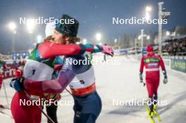09.12.2023, Oestersund, Sweden (SWE): Johannes Hoesflot Klaebo (NOR), James Clinton Schoonmaker (USA), (l-r)  - FIS world cup cross-country, individual sprint, Oestersund (SWE). www.nordicfocus.com. © Modica/NordicFocus. Every downloaded picture is fee-liable.