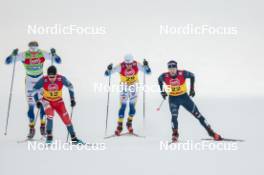 15.12.2023, Trondheim, Norway (NOR): Edvin Anger (SWE), Michal Novak (CZE), Calle Halfvarsson (SWE), Federico Pellegrino (ITA), (l-r)  - FIS world cup cross-country, individual sprint, Trondheim (NOR). www.nordicfocus.com. © Modica/NordicFocus. Every downloaded picture is fee-liable.