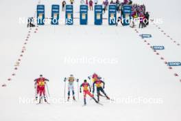 15.12.2023, Trondheim, Norway (NOR): Even Northug (NOR), Edvin Anger (SWE), Ansgar Evensen (NOR), Michal Novak (CZE), Federico Pellegrino (ITA), Calle Halfvarsson (SWE), (l-r)  - FIS world cup cross-country, individual sprint, Trondheim (NOR). www.nordicfocus.com. © Modica/NordicFocus. Every downloaded picture is fee-liable.