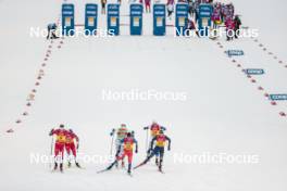 15.12.2023, Trondheim, Norway (NOR): Even Northug (NOR), Edvin Anger (SWE), Ansgar Evensen (NOR), Michal Novak (CZE), Federico Pellegrino (ITA), Calle Halfvarsson (SWE), (l-r)  - FIS world cup cross-country, individual sprint, Trondheim (NOR). www.nordicfocus.com. © Modica/NordicFocus. Every downloaded picture is fee-liable.