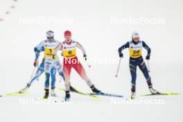 15.12.2023, Trondheim, Norway (NOR): Linn Svahn (SWE), Nadine Faehndrich (SUI), Lena Quintin (FRA), (l-r)  - FIS world cup cross-country, individual sprint, Trondheim (NOR). www.nordicfocus.com. © Modica/NordicFocus. Every downloaded picture is fee-liable.