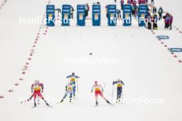 15.12.2023, Trondheim, Norway (NOR): Anne Kjersti Kalvaa (NOR), Maria Hartz Melling (NOR), Linn Svahn (SWE), Nadine Faehndrich (SUI), Lena Quintin (FRA), Katri Lylynpera (FIN), (l-r)  - FIS world cup cross-country, individual sprint, Trondheim (NOR). www.nordicfocus.com. © Modica/NordicFocus. Every downloaded picture is fee-liable.