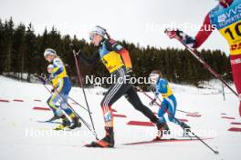 16.12.2023, Trondheim, Norway (NOR): Frida Karlsson (SWE), Pia Fink (GER), Kerttu Niskanen (FIN), (l-r)  - FIS world cup cross-country, skiathlon, Trondheim (NOR). www.nordicfocus.com. © Modica/NordicFocus. Every downloaded picture is fee-liable.