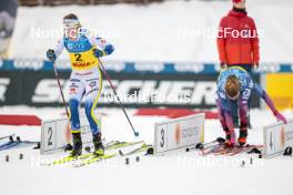 16.12.2023, Trondheim, Norway (NOR): Ebba Andersson (SWE), Rosie Brennan (USA), (l-r)  - FIS world cup cross-country, skiathlon, Trondheim (NOR). www.nordicfocus.com. © Modica/NordicFocus. Every downloaded picture is fee-liable.