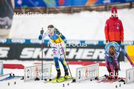 16.12.2023, Trondheim, Norway (NOR): Ebba Andersson (SWE), Rosie Brennan (USA), (l-r)  - FIS world cup cross-country, skiathlon, Trondheim (NOR). www.nordicfocus.com. © Modica/NordicFocus. Every downloaded picture is fee-liable.