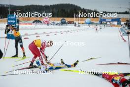 16.12.2023, Trondheim, Norway (NOR): Mika Vermeulen (AUT), William Poromaa (SWE), (l-r)  - FIS world cup cross-country, skiathlon, Trondheim (NOR). www.nordicfocus.com. © Modica/NordicFocus. Every downloaded picture is fee-liable.