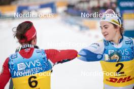 16.12.2023, Trondheim, Norway (NOR): Heidi Weng (NOR), Ebba Andersson (SWE), (l-r)  - FIS world cup cross-country, skiathlon, Trondheim (NOR). www.nordicfocus.com. © Modica/NordicFocus. Every downloaded picture is fee-liable.