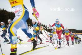 16.12.2023, Trondheim, Norway (NOR): Pia Fink (GER), Juliette Ducordeau (FRA), Elena Rise Johnsen (NOR), Marte Skaanes (NOR), (l-r)  - FIS world cup cross-country, skiathlon, Trondheim (NOR). www.nordicfocus.com. © Modica/NordicFocus. Every downloaded picture is fee-liable.
