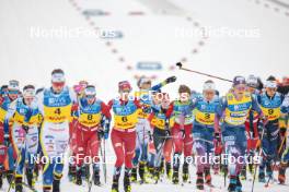 16.12.2023, Trondheim, Norway (NOR): Lotta Udnes Weng (NOR), Frida Karlsson (SWE), Rosie Brennan (USA), Delphine Claudel (FRA), (l-r)  - FIS world cup cross-country, skiathlon, Trondheim (NOR). www.nordicfocus.com. © Modica/NordicFocus. Every downloaded picture is fee-liable.