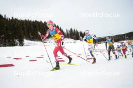 16.12.2023, Trondheim, Norway (NOR): Teresa Stadlober (AUT), Emma Ribom (SWE), Victoria Carl (GER), (l-r)  - FIS world cup cross-country, skiathlon, Trondheim (NOR). www.nordicfocus.com. © Modica/NordicFocus. Every downloaded picture is fee-liable.