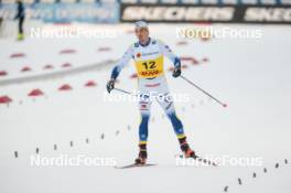 16.12.2023, Trondheim, Norway (NOR): Calle Halfvarsson (SWE) - FIS world cup cross-country, skiathlon, Trondheim (NOR). www.nordicfocus.com. © Modica/NordicFocus. Every downloaded picture is fee-liable.