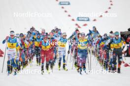 16.12.2023, Trondheim, Norway (NOR): Heidi Weng (NOR), Frida Karlsson (SWE), Delphine Claudel (FRA), Emma Ribom (SWE), (l-r)  - FIS world cup cross-country, skiathlon, Trondheim (NOR). www.nordicfocus.com. © Modica/NordicFocus. Every downloaded picture is fee-liable.