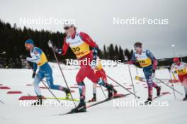 16.12.2023, Trondheim, Norway (NOR): Perttu Hyvarinen (FIN), Edvard Sandvik (NOR), Ben Ogden (USA), Jonas Baumann (SUI), (l-r)  - FIS world cup cross-country, skiathlon, Trondheim (NOR). www.nordicfocus.com. © Modica/NordicFocus. Every downloaded picture is fee-liable.