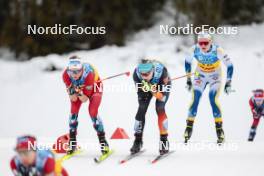 16.12.2023, Trondheim, Norway (NOR): Astrid Oeyre Slind (NOR), Victoria Carl (GER), Linn Svahn (SWE), (l-r)  - FIS world cup cross-country, skiathlon, Trondheim (NOR). www.nordicfocus.com. © Modica/NordicFocus. Every downloaded picture is fee-liable.
