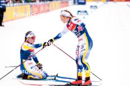 31.12.2023, Toblach, Italy (ITA): Moa Ilar (SWE), Johanna Hagstroem (SWE), (l-r)  - FIS world cup cross-country, tour de ski, 10km, Toblach (ITA). www.nordicfocus.com. © Modica/NordicFocus. Every downloaded picture is fee-liable.