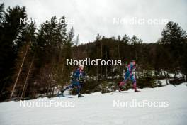 31.12.2023, Toblach, Italy (ITA): Delphine Claudel (FRA), Julia Kern (USA), (l-r)  - FIS world cup cross-country, tour de ski, 10km, Toblach (ITA). www.nordicfocus.com. © Modica/NordicFocus. Every downloaded picture is fee-liable.