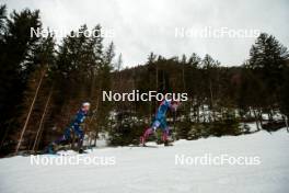 31.12.2023, Toblach, Italy (ITA): Delphine Claudel (FRA), Julia Kern (USA), (l-r)  - FIS world cup cross-country, tour de ski, 10km, Toblach (ITA). www.nordicfocus.com. © Modica/NordicFocus. Every downloaded picture is fee-liable.