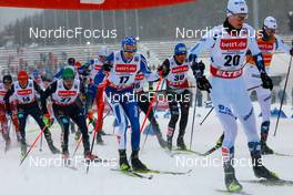 21.01.2023, Klingenthal, Germany (GER): Eric Frenzel (GER), Fabian Riessle (GER), Eero Hirvonen (FIN), Samuel Costa (ITA), (l-r)  - FIS world cup nordic combined men, individual gundersen HS140/10km, Klingenthal (GER). www.nordicfocus.com. © Volk/NordicFocus. Every downloaded picture is fee-liable.