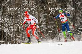 21.01.2023, Klingenthal, Germany (GER): Pascal Mueller (SUI), Erazem Stanonik (SLO), (l-r)  - FIS world cup nordic combined men, individual gundersen HS140/10km, Klingenthal (GER). www.nordicfocus.com. © Volk/NordicFocus. Every downloaded picture is fee-liable.