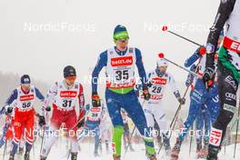 21.01.2023, Klingenthal, Germany (GER): Ondrej Pazout (CZE), Sora Yachi (JPN), Gasper Brecl (SLO), Simen Tiller (NOR), (l-r)  - FIS world cup nordic combined men, individual gundersen HS140/10km, Klingenthal (GER). www.nordicfocus.com. © Volk/NordicFocus. Every downloaded picture is fee-liable.