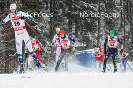 21.01.2023, Klingenthal, Germany (GER): Simen Tiller (NOR), Yoshito Watabe (JPN), Tristan Sommerfeldt (GER), Wendelin Thannheimer (GER), (l-r)  - FIS world cup nordic combined men, individual gundersen HS140/10km, Klingenthal (GER). www.nordicfocus.com. © Volk/NordicFocus. Every downloaded picture is fee-liable.