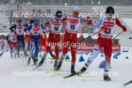 21.01.2023, Klingenthal, Germany (GER): Jesse Paeaekkoenen (FIN), Thomas Rettenegger (AUT), Mario Seidl (AUT), Kodai Kimura (JPN), (l-r)  - FIS world cup nordic combined men, individual gundersen HS140/10km, Klingenthal (GER). www.nordicfocus.com. © Volk/NordicFocus. Every downloaded picture is fee-liable.
