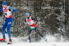21.01.2023, Klingenthal, Germany (GER): Jared Shumate (USA), Raffaele Buzzi (ITA), (l-r)  - FIS world cup nordic combined men, individual gundersen HS140/10km, Klingenthal (GER). www.nordicfocus.com. © Volk/NordicFocus. Every downloaded picture is fee-liable.