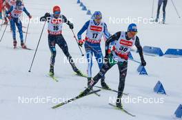21.01.2023, Klingenthal, Germany (GER): Johannes Rydzek (GER), Eero Hirvonen (FIN), Samuel Costa (ITA), (l-r)  - FIS world cup nordic combined men, individual gundersen HS140/10km, Klingenthal (GER). www.nordicfocus.com. © Volk/NordicFocus. Every downloaded picture is fee-liable.