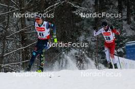 21.01.2023, Klingenthal, Germany (GER): David Mach (GER), Yuya Yamamoto (JPN), (l-r)  - FIS world cup nordic combined men, individual gundersen HS140/10km, Klingenthal (GER). www.nordicfocus.com. © Volk/NordicFocus. Every downloaded picture is fee-liable.