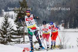 27.01.2023, Seefeld, Austria (AUT): Alessandro Pittin (ITA), Kodai Kimura (JPN), (l-r)  - FIS world cup nordic combined men, individual gundersen HS109/7.5km, Seefeld (AUT). www.nordicfocus.com. © Volk/NordicFocus. Every downloaded picture is fee-liable.