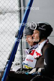 27.01.2023, Seefeld, Austria (AUT): Jared Shumate (USA), Ben Loomis (USA), (l-r)  - FIS world cup nordic combined men, individual gundersen HS109/7.5km, Seefeld (AUT). www.nordicfocus.com. © Volk/NordicFocus. Every downloaded picture is fee-liable.